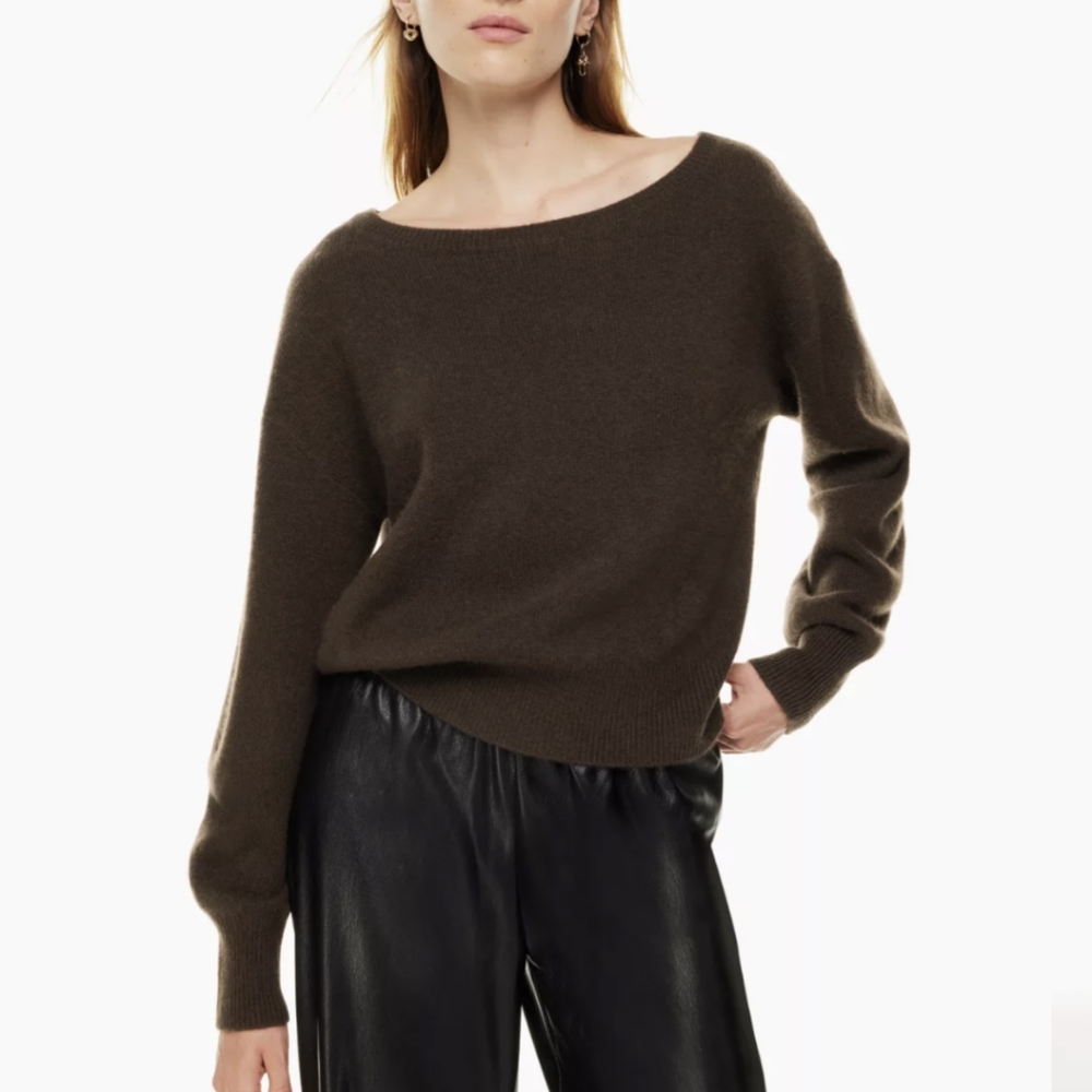 Aritzia Babaton sessions cashmere luxe brown sweater XS S